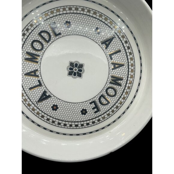 Anthropologie Bistro Tile Pie Dish Quiche Baking Pan Stoneware 1920s French Art - Picture 5 of 12